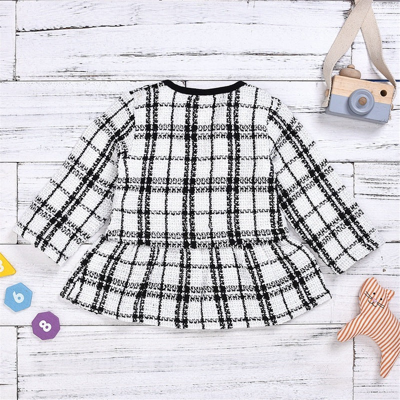 Long-sleeved Dresses Two-piece Children's Baby Small Incense Wind Suit GO buy