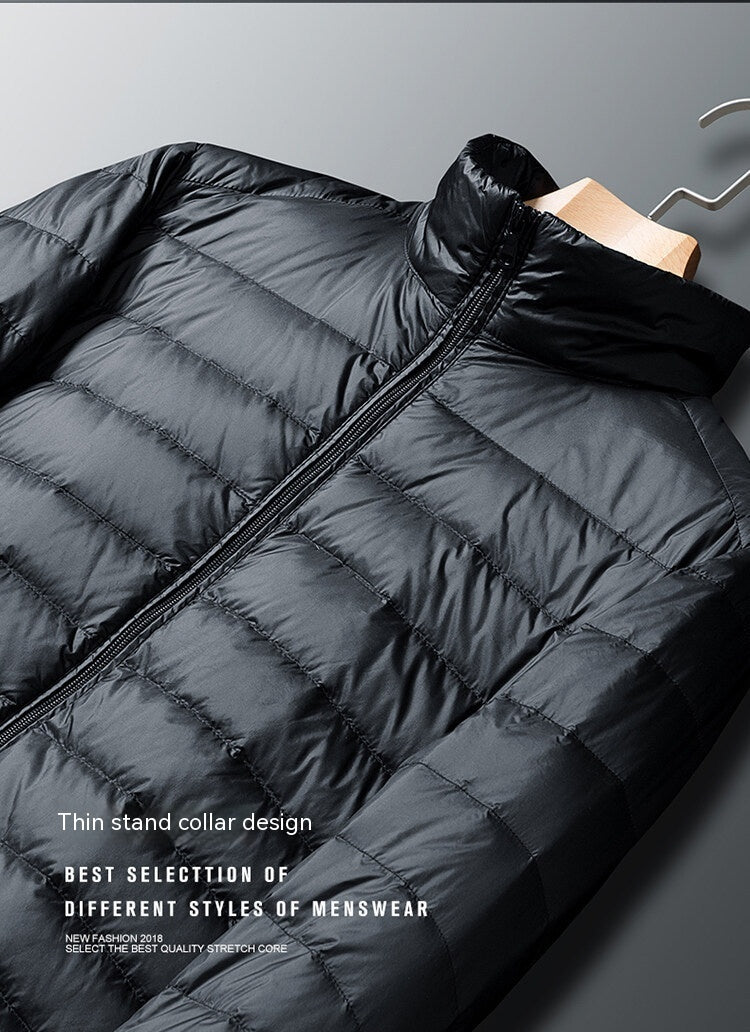 Autumn And Winter Men's Stand Collar Lightweight Down Jacket Gobuy Fashion