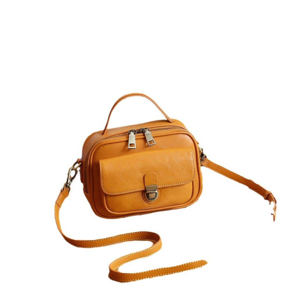 Retro Top Layer Vegetable Tanning Leather Fashion Messenger Bag GO Buy