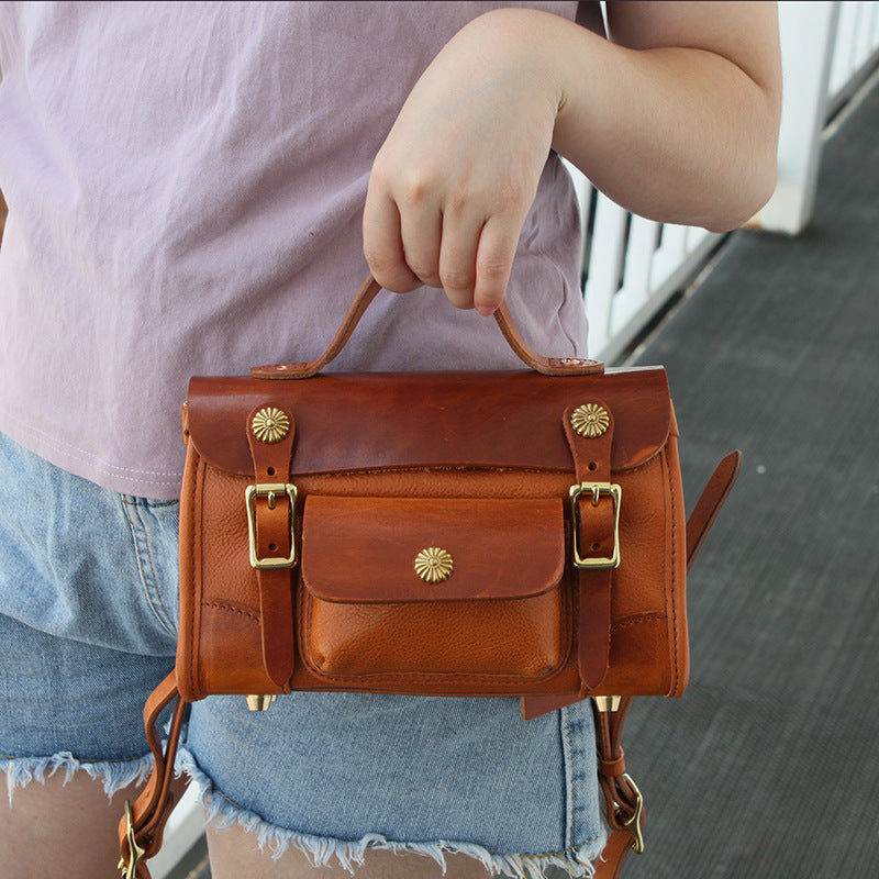 Head Layer Tree Cream Vegetable Tanned Cow Leather Messenger Bag GO Buy