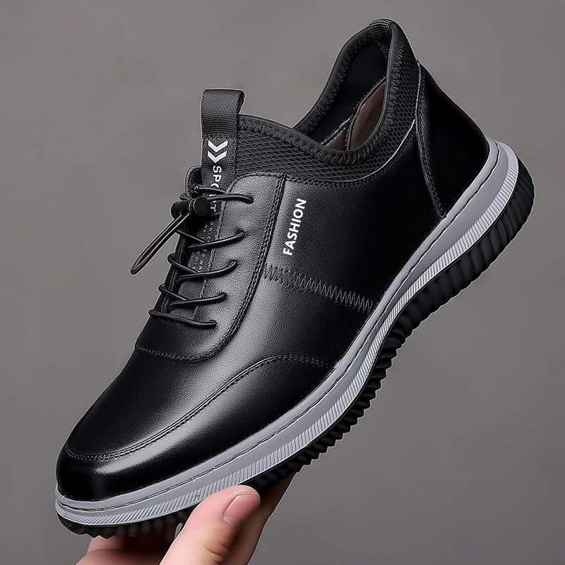 Men's Casual Leather Shoes Breathable Soft Bottom Soft Surface Board Shoes GO Buy
