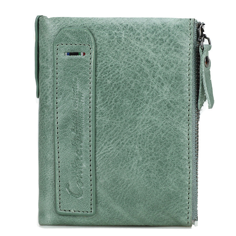 Genuine Leather Men's Short Chic Coin Purse GO Buy
