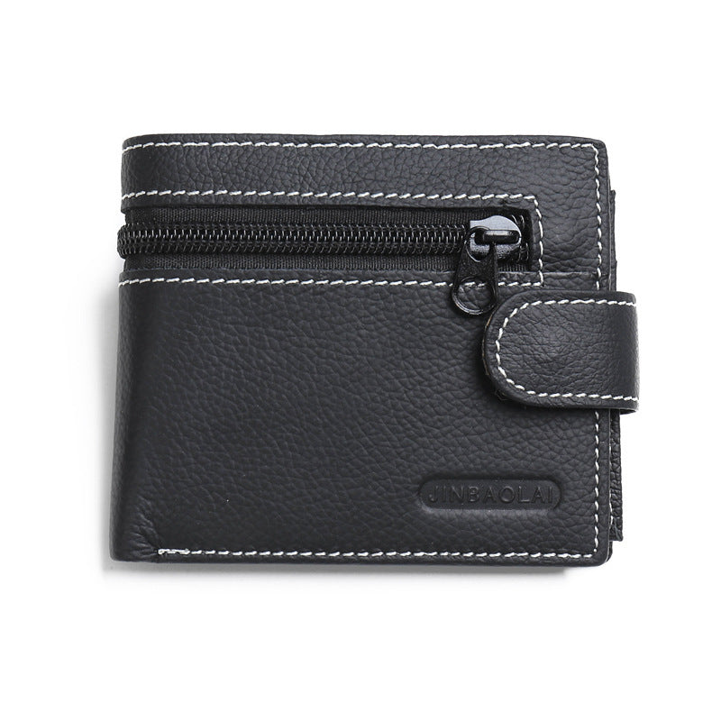 Men's leather wallet with zipper and buckle GO Buy