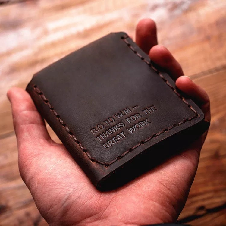 Tri-fold personalized retro wallet GO Buy