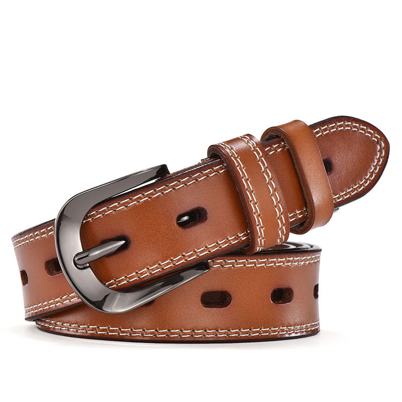 Vintage Hollow Pin Buckle Ladies Belt With Body Punching GO Buy
