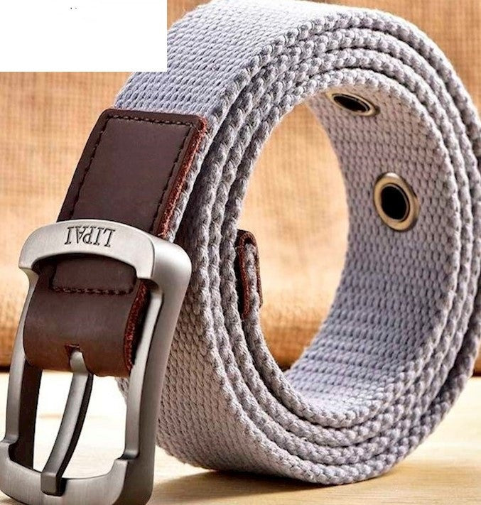 Men's Canvas Work Belt Labor Insurance Pin Buckle Belt GO Buy