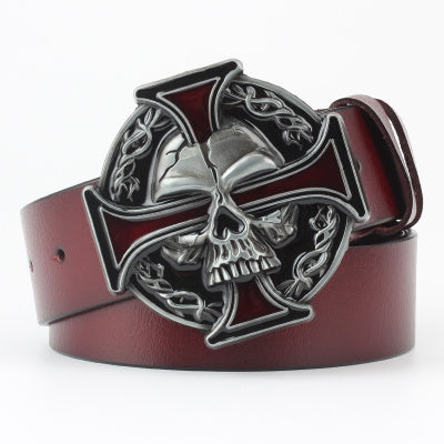 Ghost Head Series Big Strap Casual Taro Decorative Belt Leather GO Buy