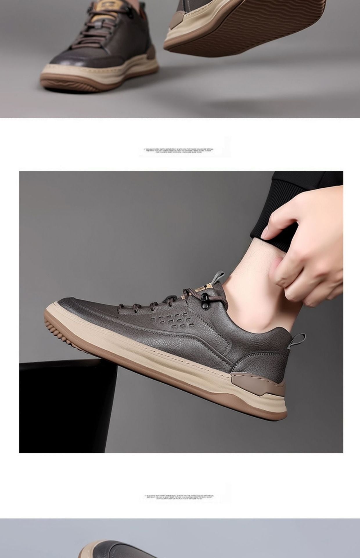 Autumn New Men's Leather Breathable Soft Sole Sneakers GO Buy