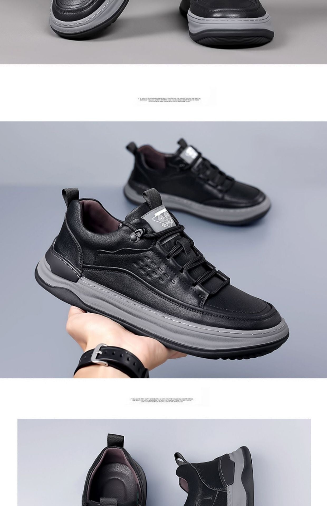 Autumn New Men's Leather Breathable Soft Sole Sneakers GO Buy
