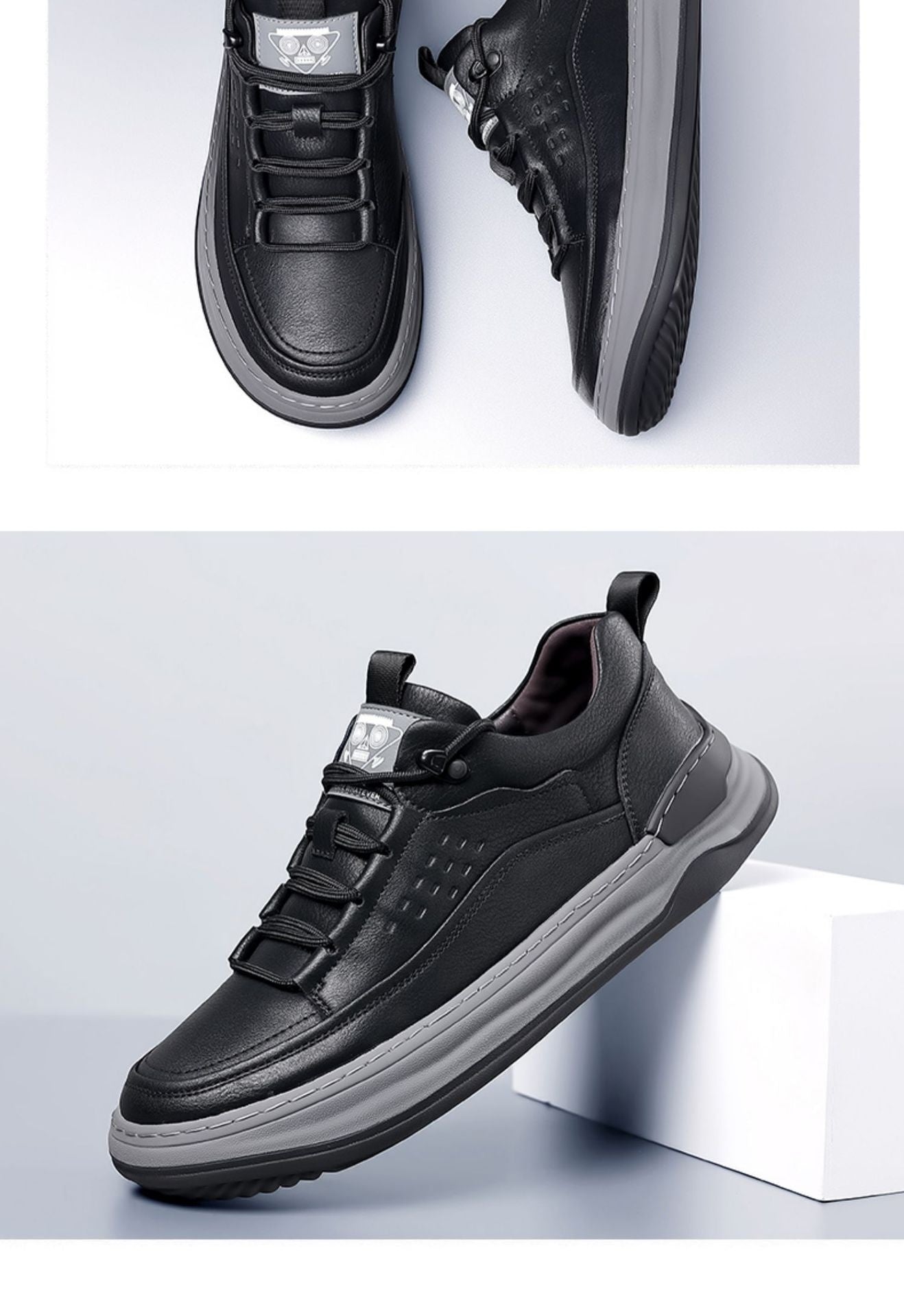Autumn New Men's Leather Breathable Soft Sole Sneakers GO Buy