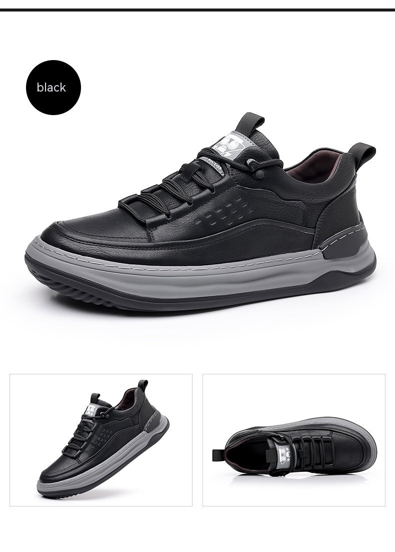 Autumn New Men's Leather Breathable Soft Sole Sneakers GO Buy