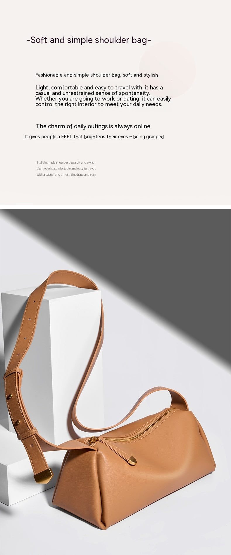 Women's High-grade Cowhide Baguette Underarm Bag GO Buy
