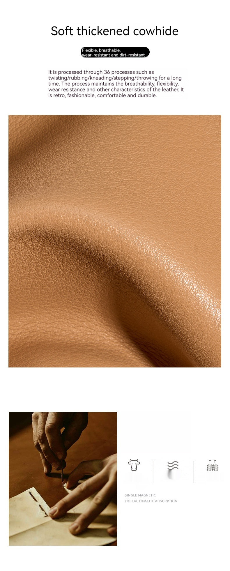 Women's High-grade Cowhide Baguette Underarm Bag GO Buy
