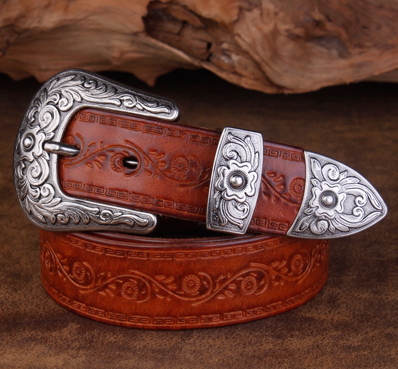 Jeans Belt Head Layer Cowhide Belt GO Buy