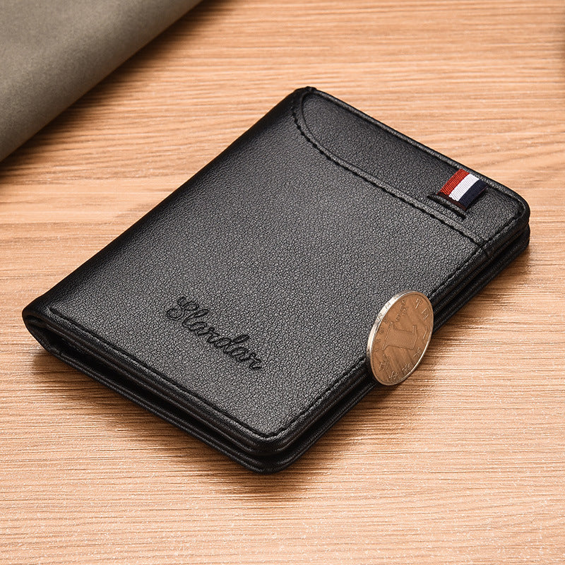 Ultra-thin Men's Vertical Mini Wallet Driver's License Bag GO Buy