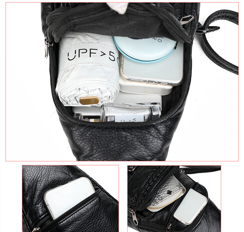 Fashionable Western Style PU Soft Leather Ladies Shoulder Bag GO Buy