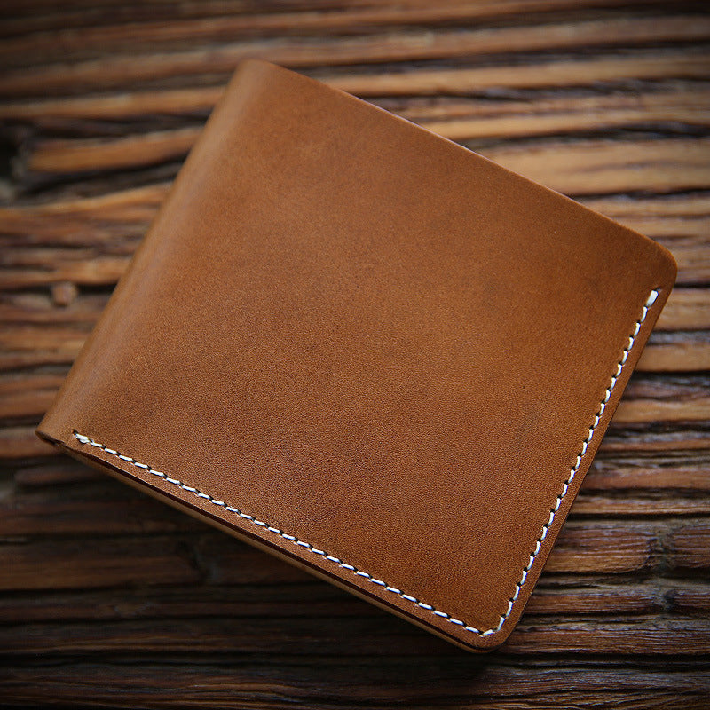 Men's Fashion Handmade Vintage First Layer Cowhide Short Money Clip GO Buy