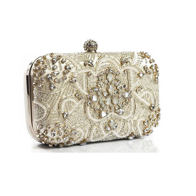 Women's Hand Sewn Rhinestone Chain Evening Bag GO Buy