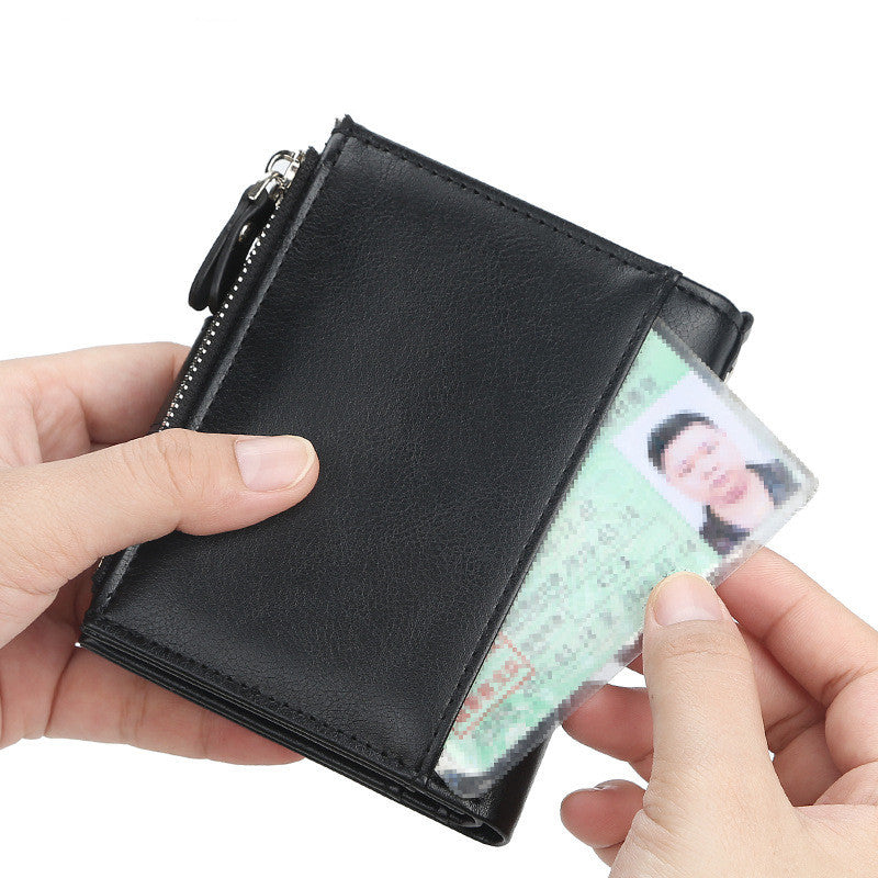 Men's New Double Zipper Creative Short Wallet GO Buy
