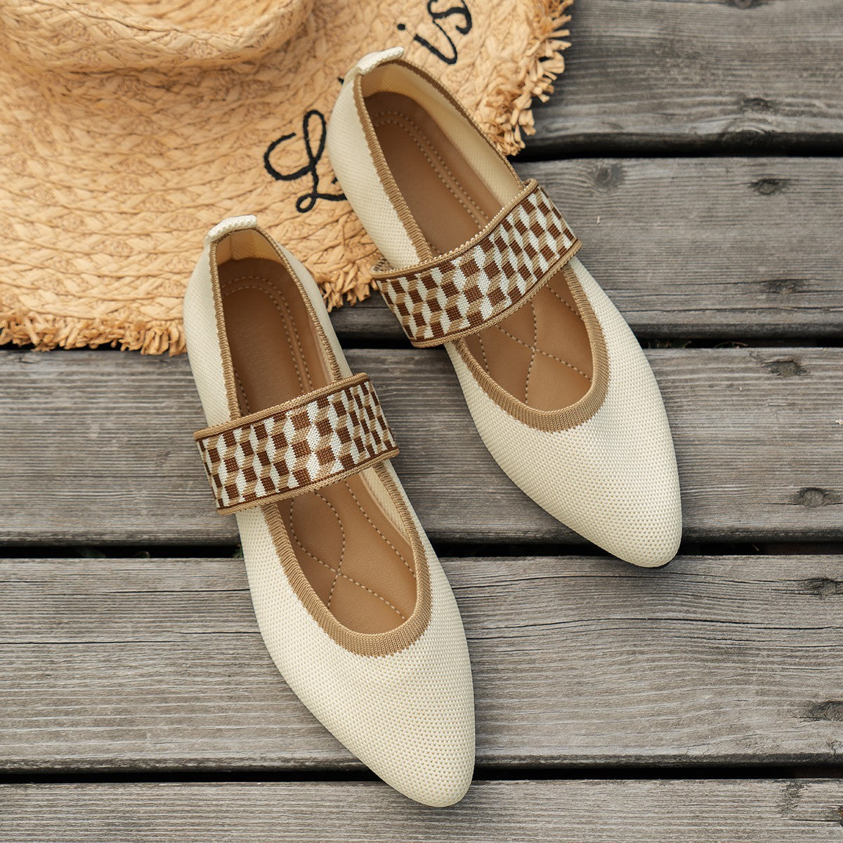Striped Flats Shoes Fashion Casual Pointed Toe Loafers Lazy Shoes For Women GO buy