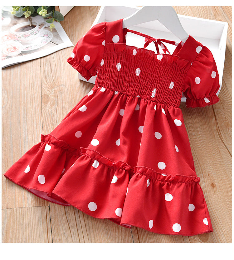 Summer Skirt Girls Sweet Lace Polka Dot Dress GO buy