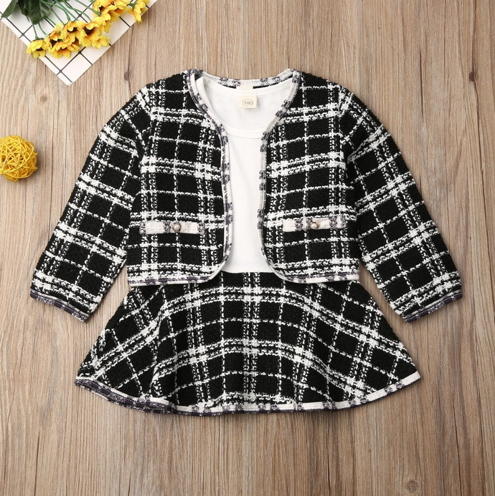 Long-sleeved Dresses Two-piece Children's Baby Small Incense Wind Suit GO buy