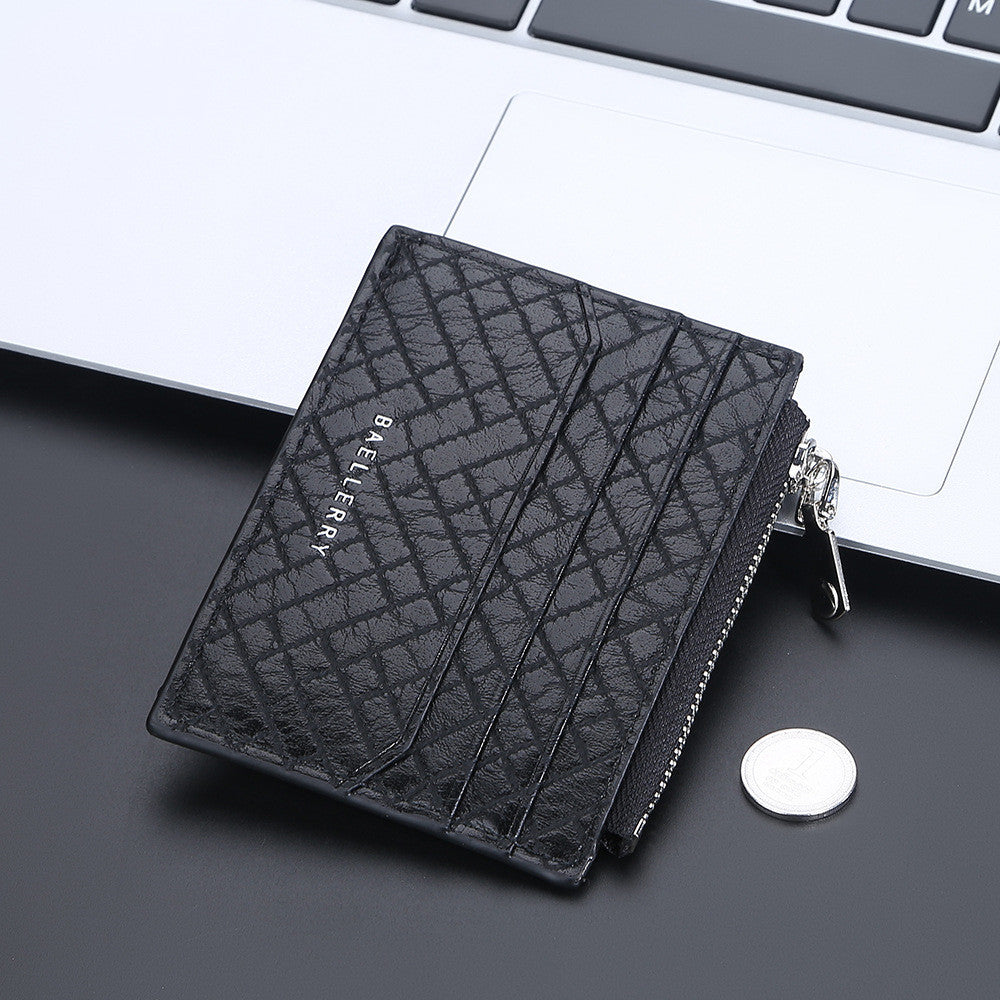 Men's Small Card Bag Euro American Plaid Fashion Clip GO Buy