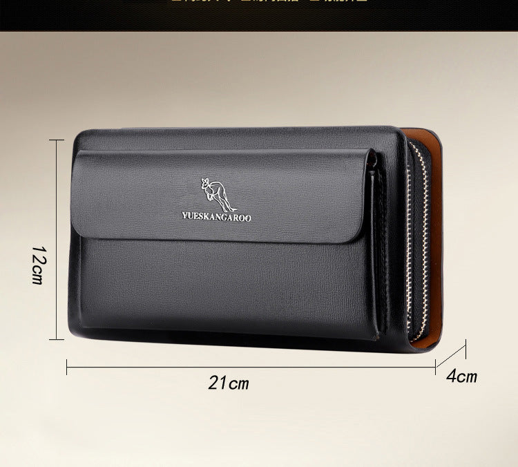 Pure Color Kangaroo Men's Business Casual Clutch GO Buy