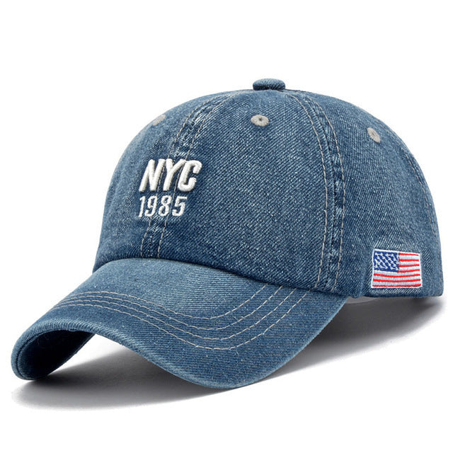 Hat Men's Denim Baseball Peaked Cap Gobuy Fashion
