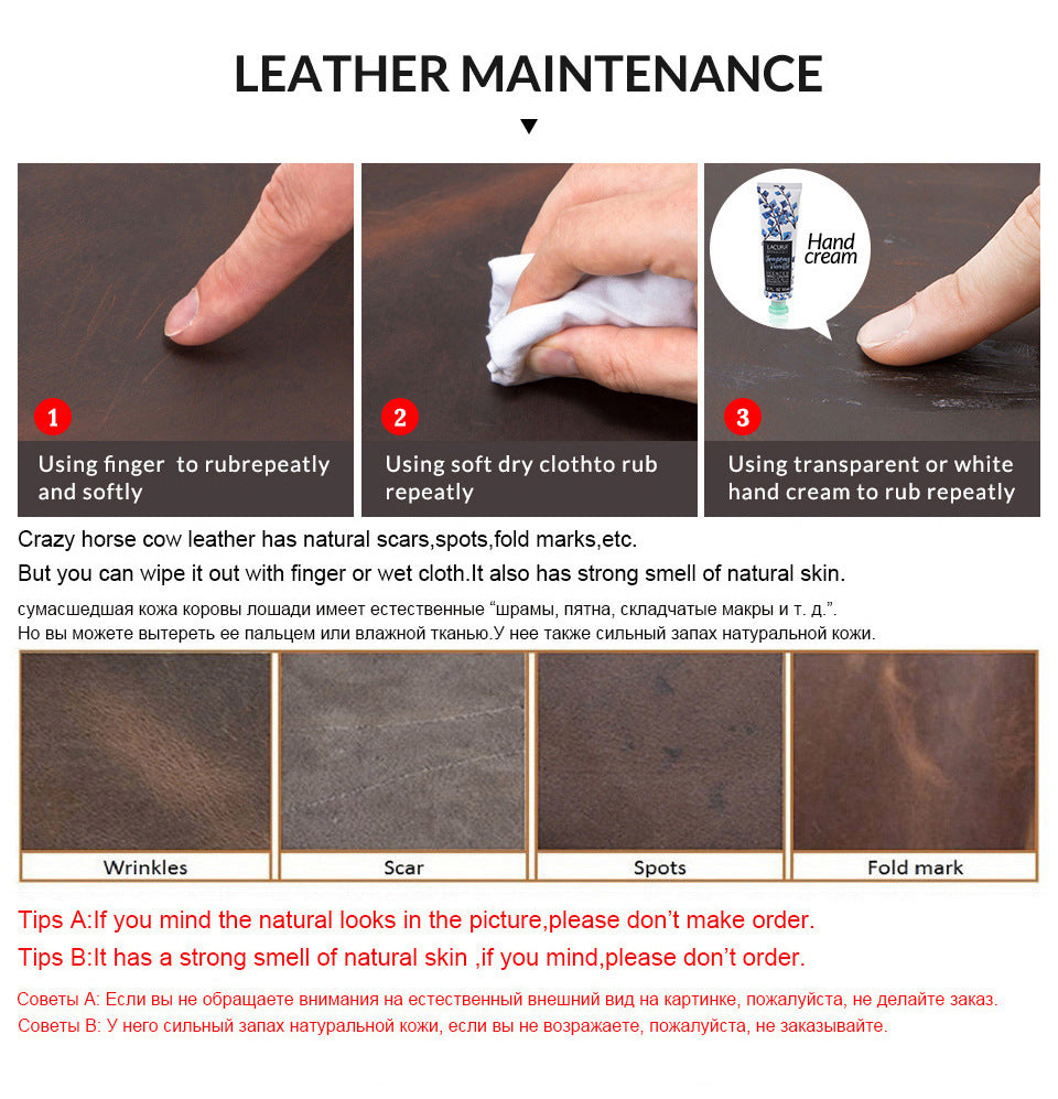 Retro Crazy Horse Cowhide Multifunctional Card Bag GO Buy