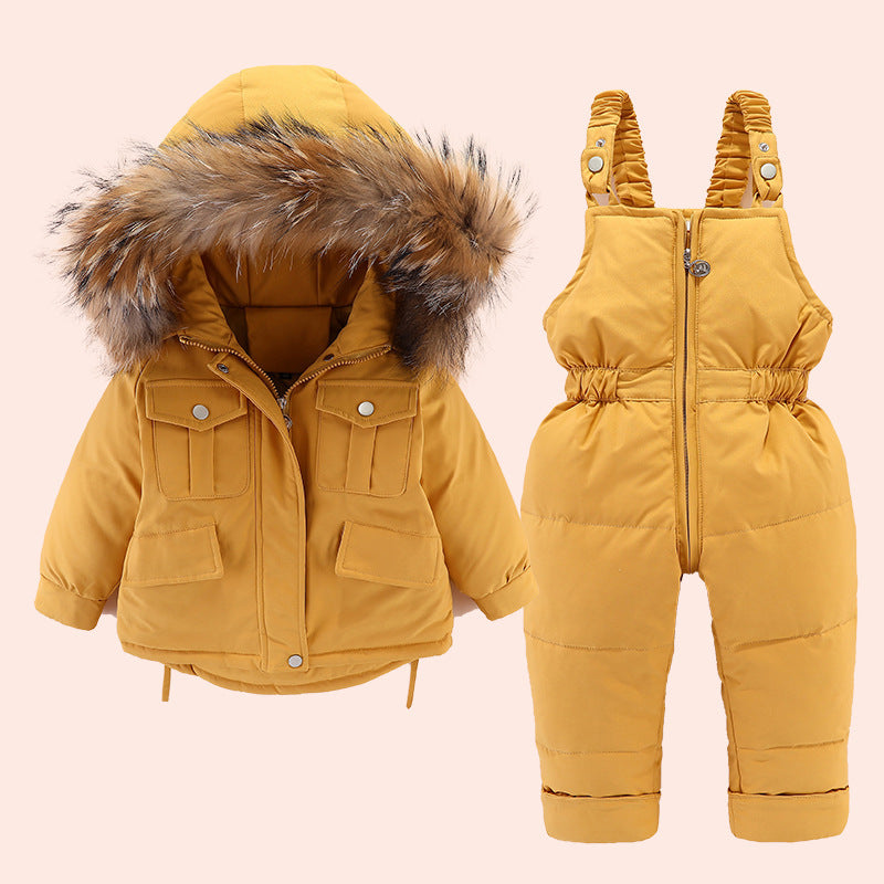 Boys and girls winter down jacket suits GO buy