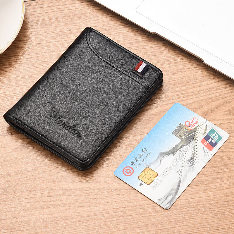 Ultra-thin Men's Vertical Mini Wallet Driver's License Bag GO Buy