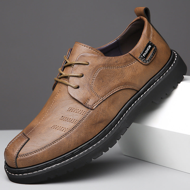 Men's Business Casual Leather Shoes Retro Trendy Youth GO Buy