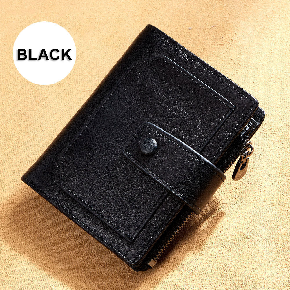 Men's Leather Wallet Three Fold Multi Card Space GO Buy