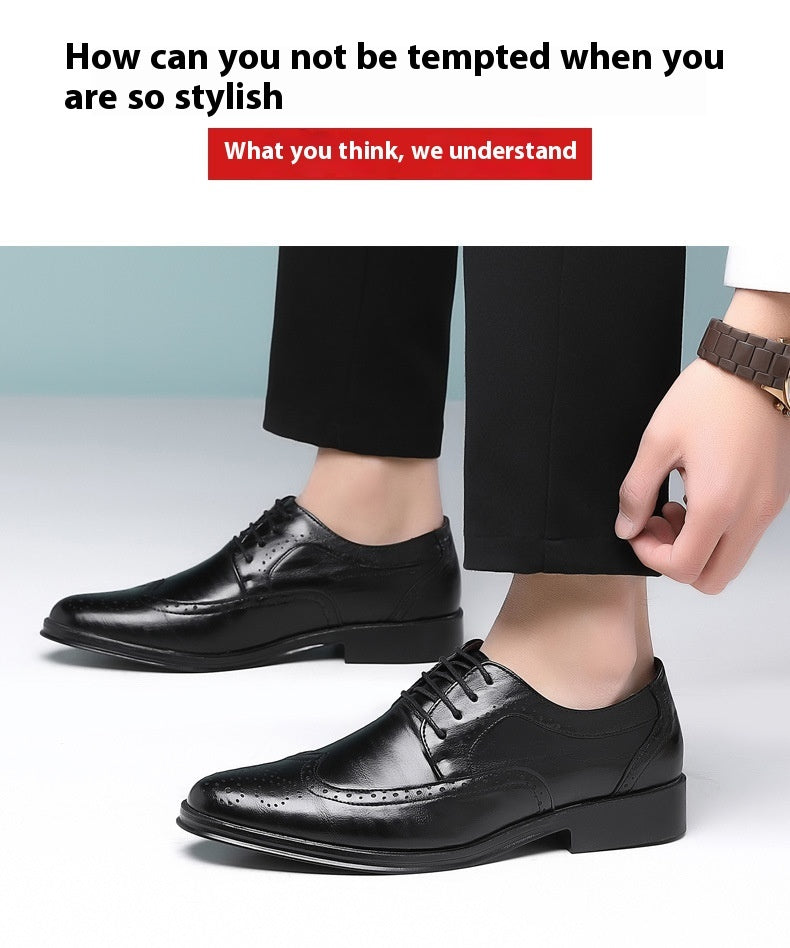 Block Carved Casual Leather Shoes For Men GO Buy