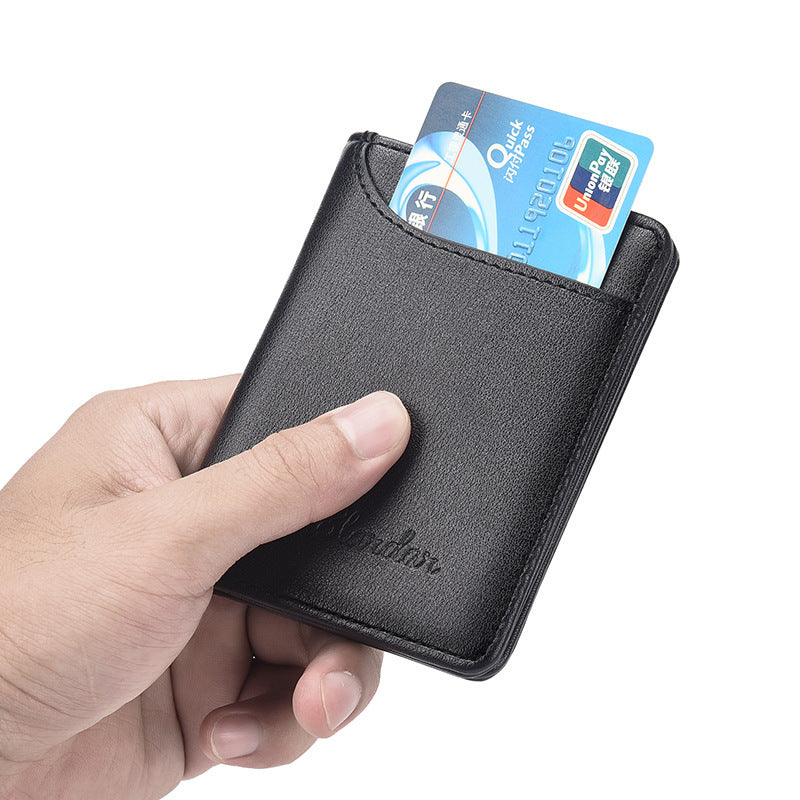 Ultra-thin Men's Vertical Mini Wallet Driver's License Bag GO Buy