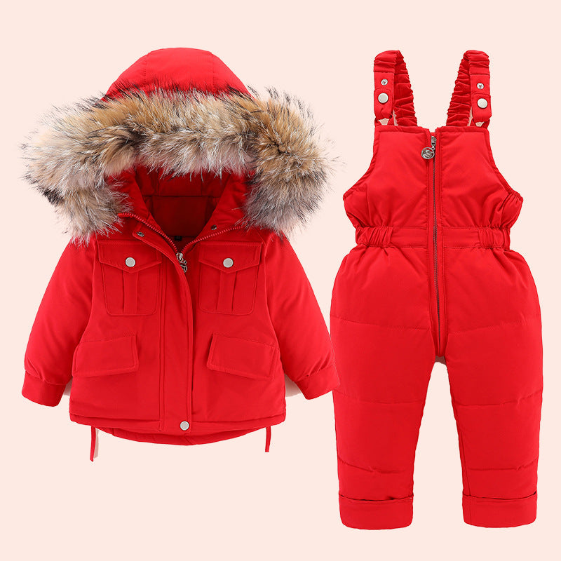 Boys and girls winter down jacket suits GO buy