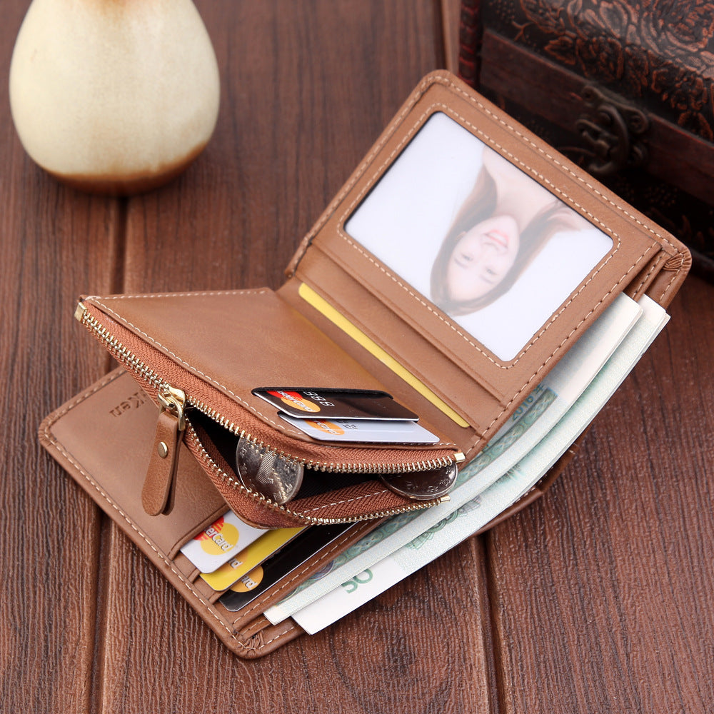 Men's Wallet Short Retro Frosted Card Holder GO Buy