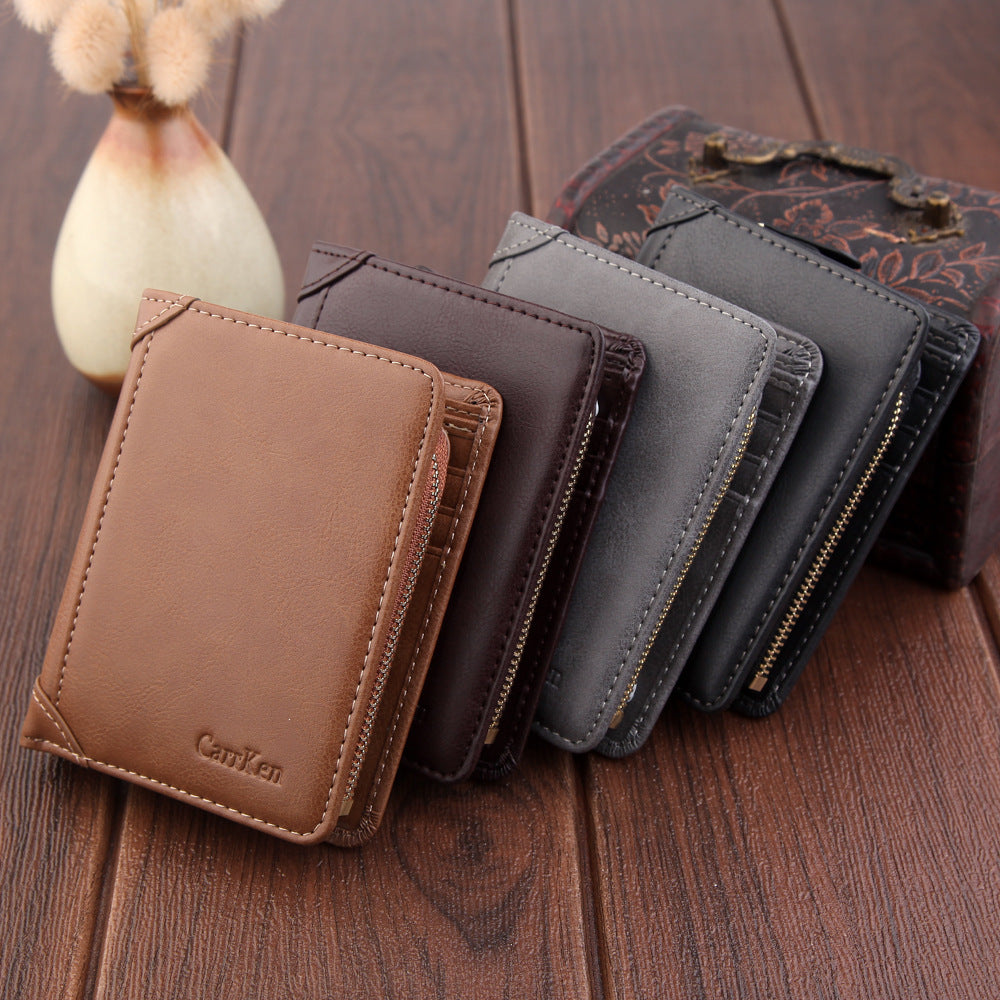 Men's Wallet Short Retro Frosted Card Holder GO Buy
