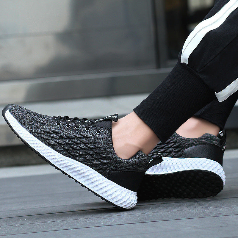 Mesh flying woven breathable shoes men GO Buy