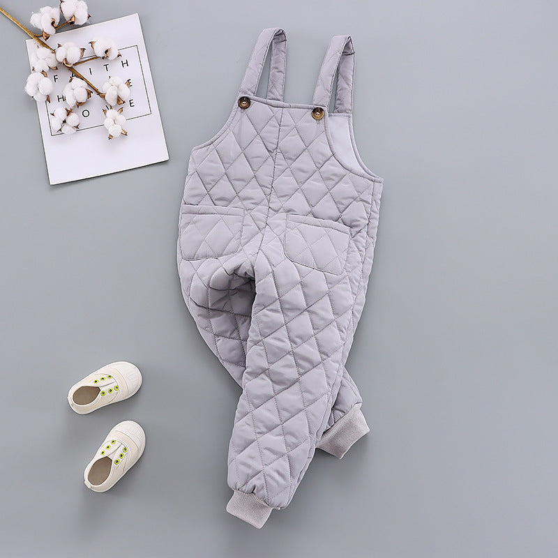 Diamond Check Cotton Bib Pants GO buy