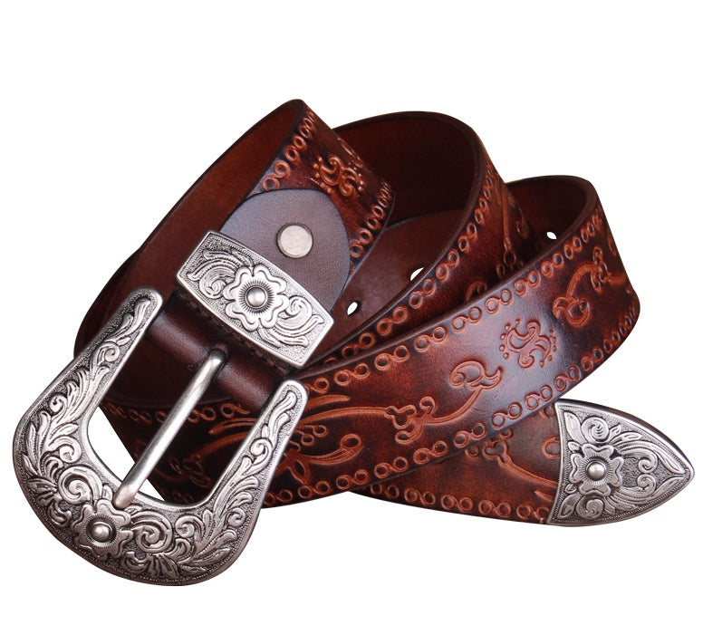 Jeans Belt Head Layer Cowhide Belt GO Buy