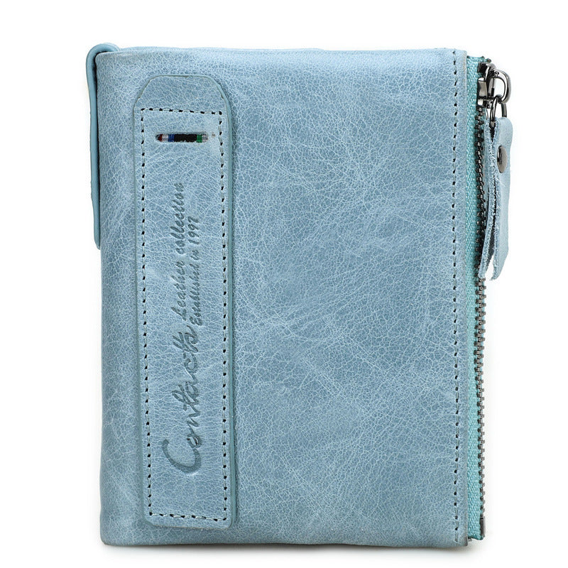 Genuine Leather Men's Short Chic Coin Purse GO Buy