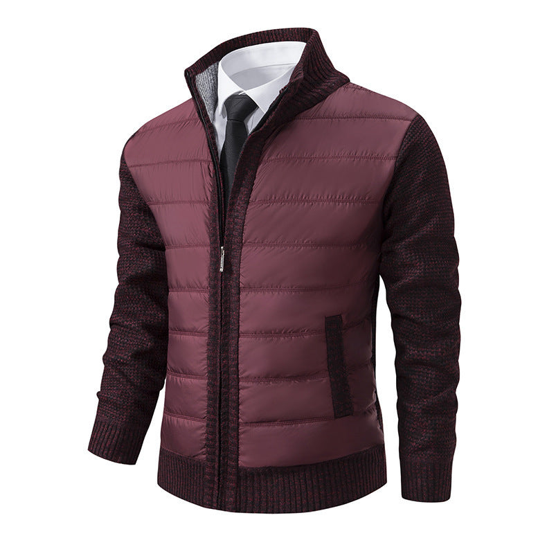 Stand Collar Fleece-lined Thickened Men's Coat GO buy
