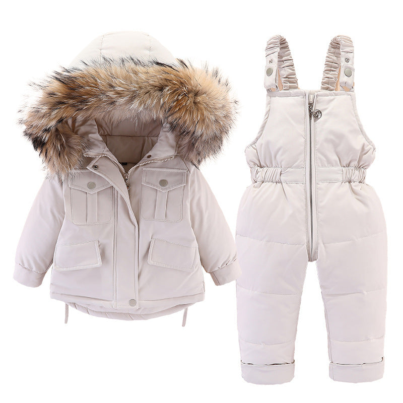 Boys and girls winter down jacket suits GO buy