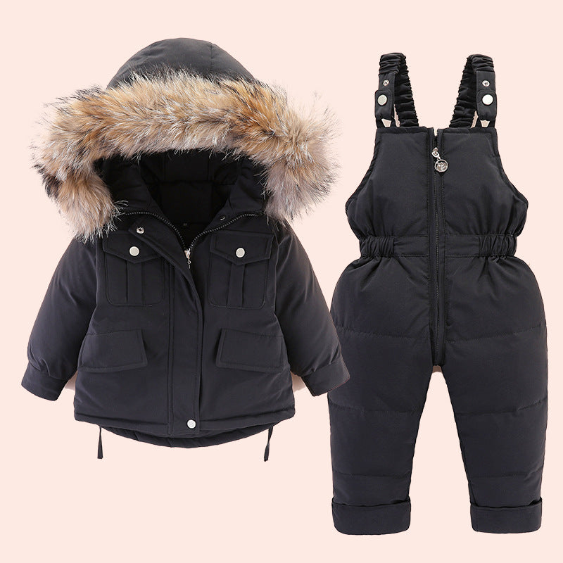 Boys and girls winter down jacket suits GO buy