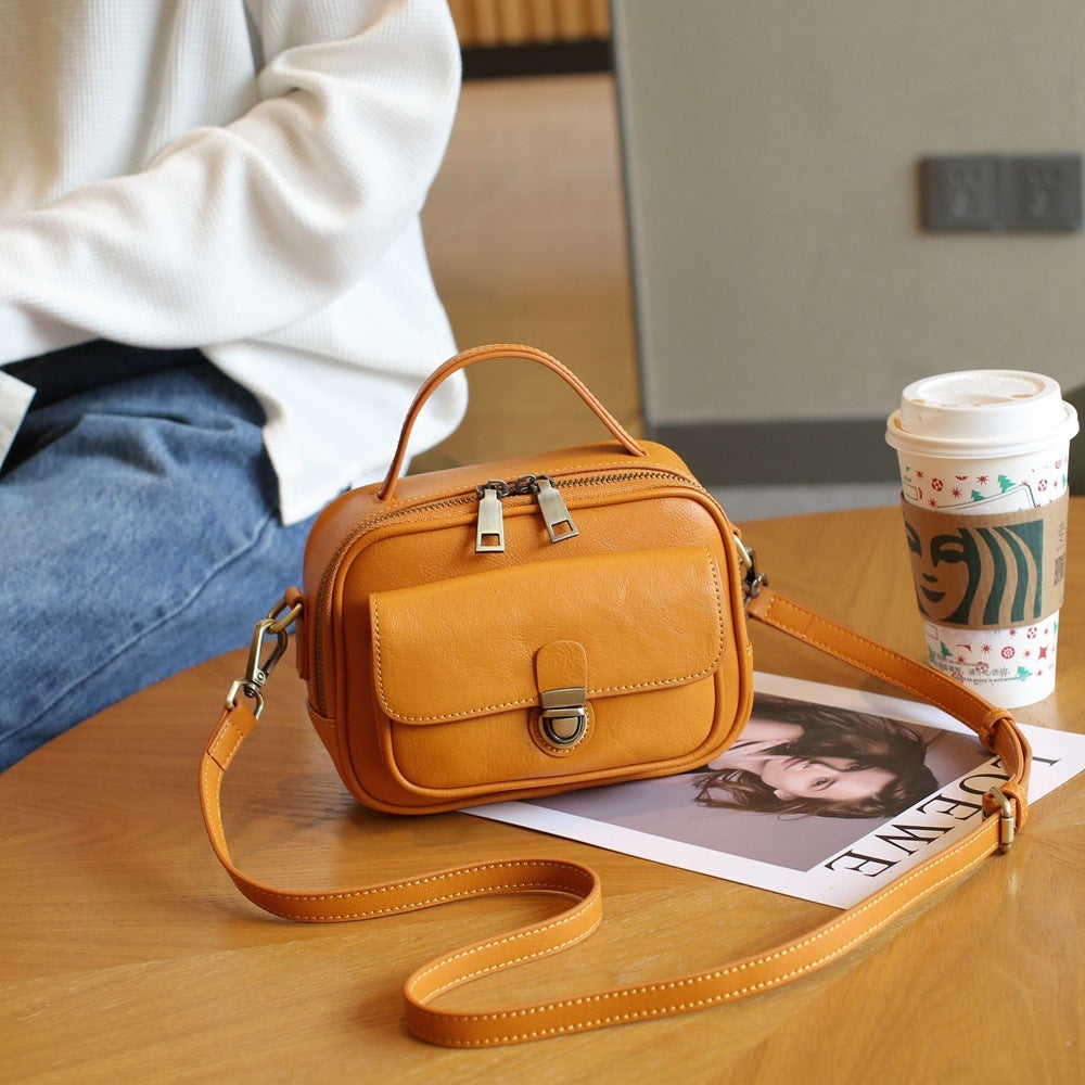 Retro Top Layer Vegetable Tanning Leather Fashion Messenger Bag GO Buy