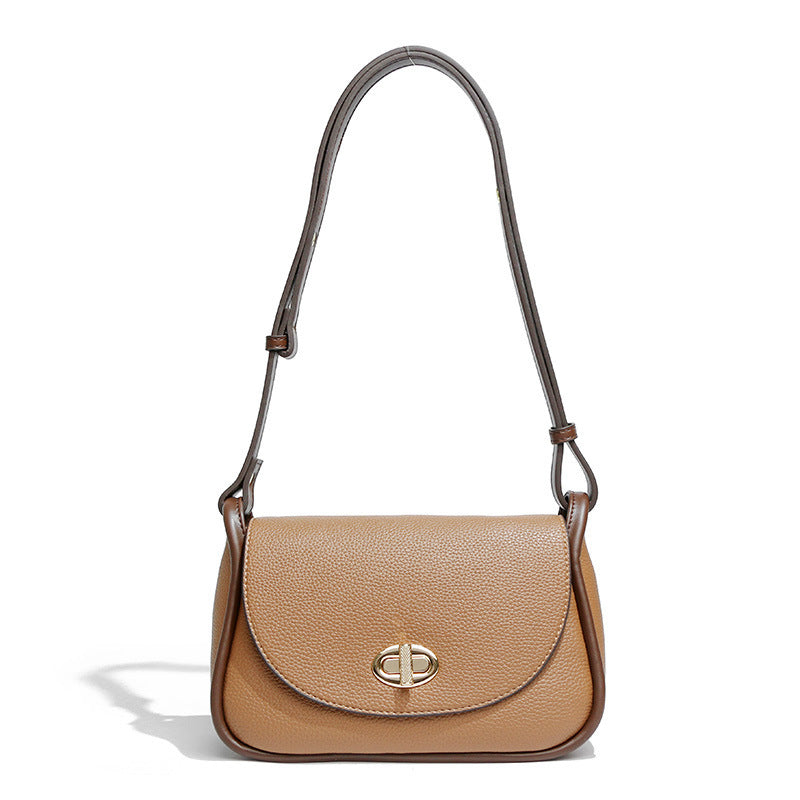 Crossbody Half Round Lock One Shoulder Flap Women's Bag GO Buy