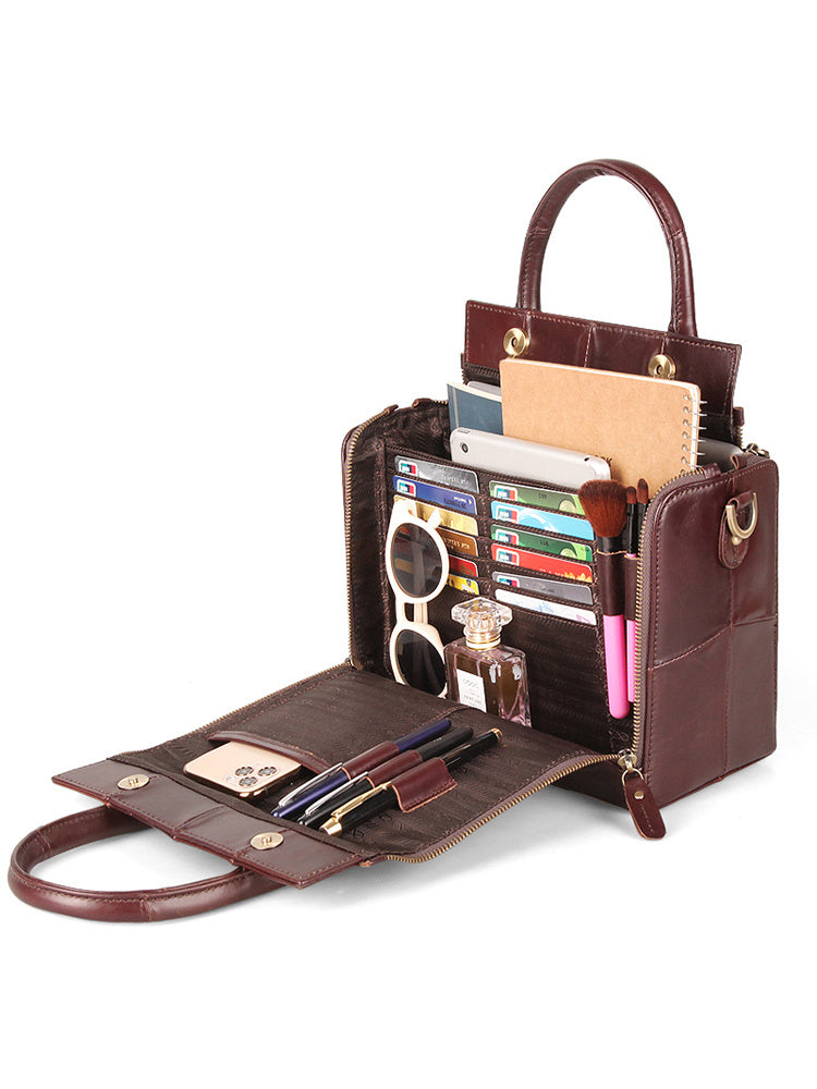Women's Large Capacity Genuine Leather Multifunctional Portable Shoulder Bag GO Buy