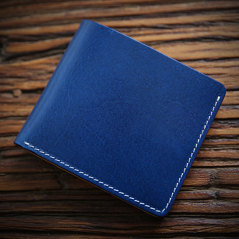 Men's Fashion Handmade Vintage First Layer Cowhide Short Money Clip GO Buy